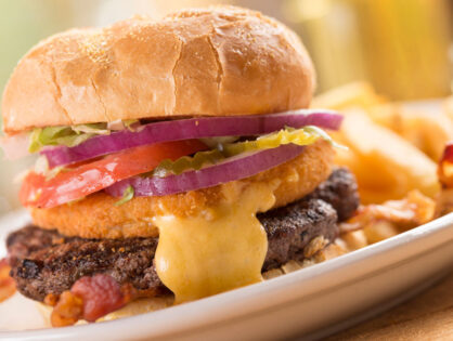 Fried Cheese & Bacon Burger
