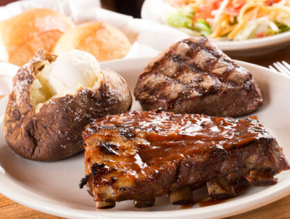 Fall-off-the-Bone Ribs & USDA Choice Sirloin Steak